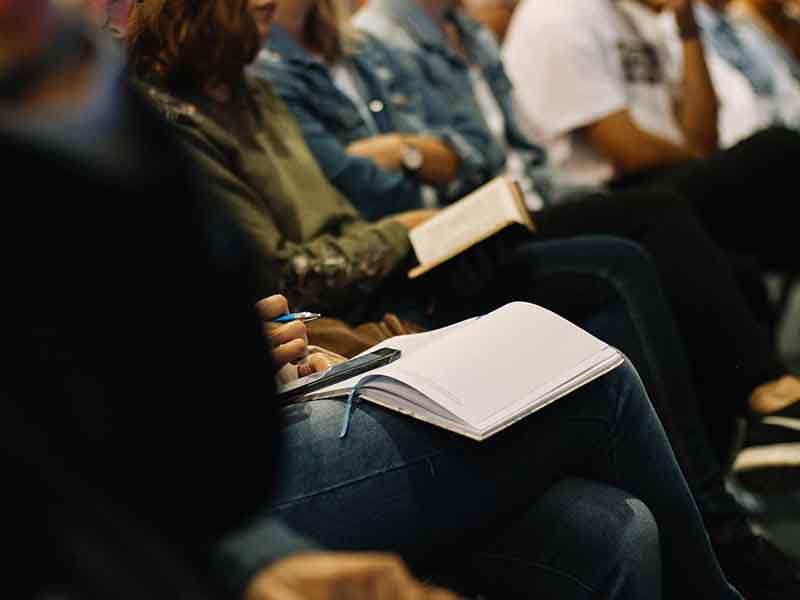 students take notes on the webinar